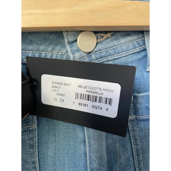 PAIGE Light Wash Straight Leg Cropped Jeans - Picture 6 of 10